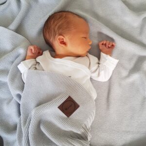 Bambusowo Bawełniany Kocyk niemowlęcy BASIC – Fog
